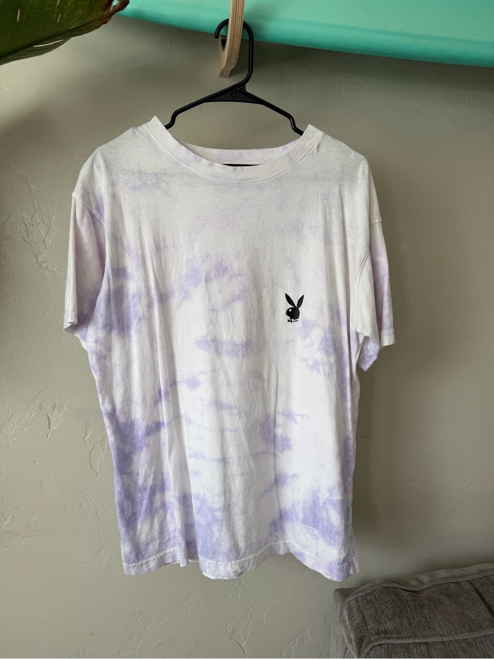 PLAYBOY White & Purple Tie-Dye Oversized Short Sleeve Tee